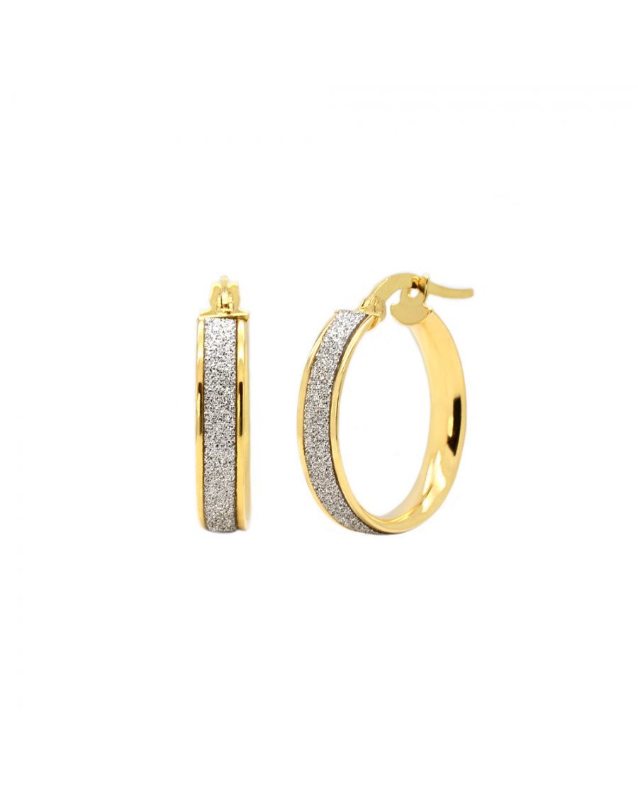 9ct Gold Glitter Hoop Earrings T T Jewellers